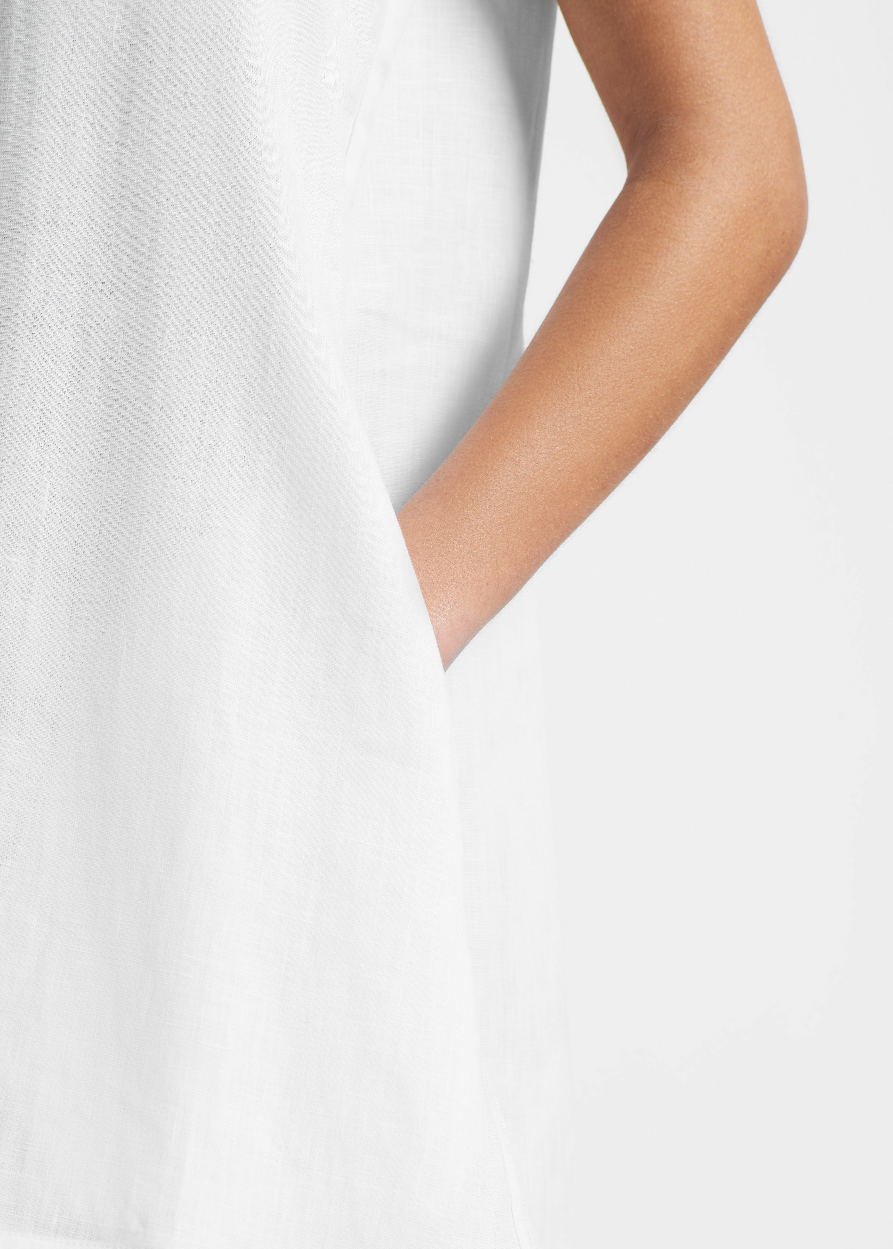Blanca Mini Dress White Organic Linen
